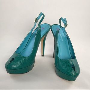 Just Fab Brielle Teal Pump Size 9